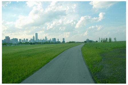 Northerly Island, view of Chicago skyline