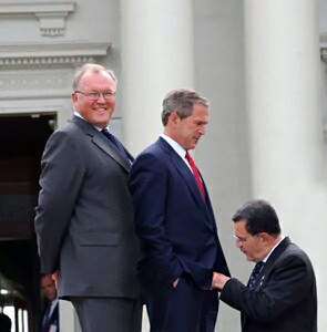 Bush and two friends, in a threesome