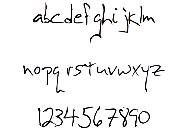 A few letters from my handwrithing font