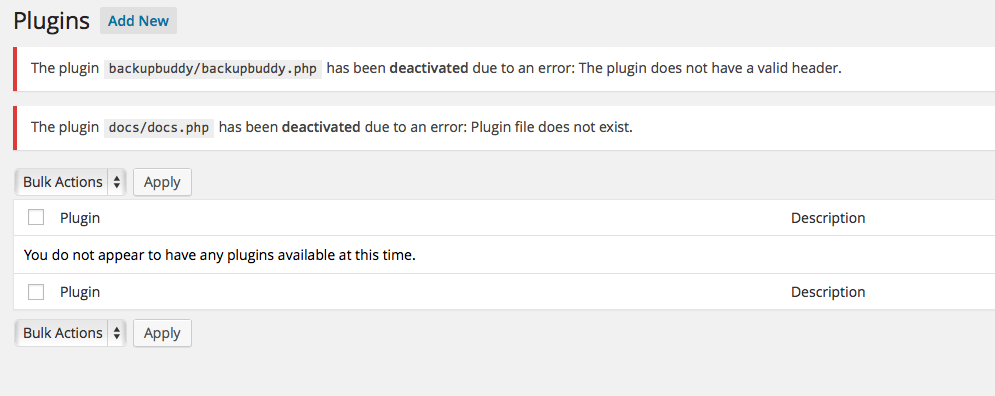 You Do Not Have Any Plugins Available
