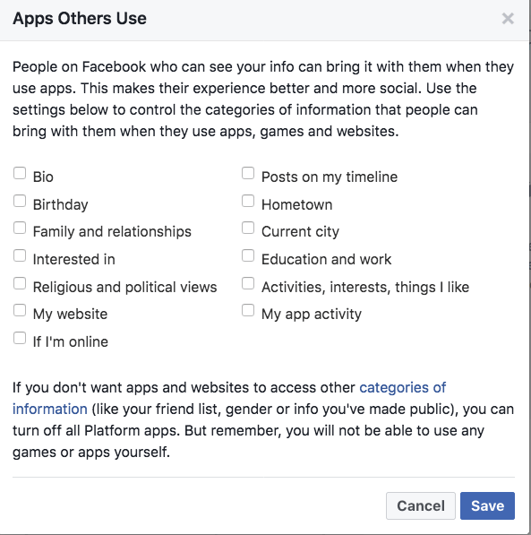 Facebook Apps Others Use